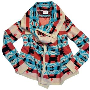 🌙MOON Collection Knit Aztec Western Open Cardigan Sweater | Women's Medium